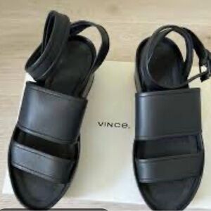 Vince Vienna platform sandals in black leather